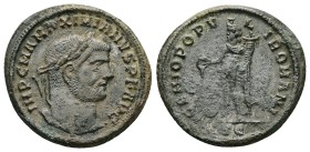Maximianus Herculius, 286-305 AD. AE, Follis. 10.38 g. 26.63 mm. Cyzicus?
Obv: IMP C M A MAXIMIANVS P F AVG. Head of Maximian, laureate, right.
Rev:...