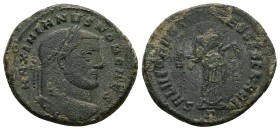 Galerius Maximianus Caesar, 293-305 AD. AE, Follis. 9.80 g. 28.95 mm. Carthage.
Obv: MAXIMIANVS NOB CAES. Head of Galerius Maximianus, laureate, righ...