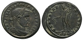 Galerius Maximianus, 305-311 AD. AE, Follis. 6.90 g. 27.66 mm. Heraclea.
Obv: IMP C GAL VAL MAXIMIANVS P F AVG. Head of Galerius Maximianus, laureate...