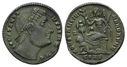 Constantine I ‘The Great’, 307/10-337 AD. AE, Follis. 3.01 g. 19.27 mm. Constantinople.
Obv: CONSTANTINVS MAX AVG. Head of Constantine I, rosette-dia...