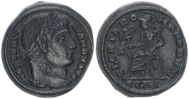 Constantine I ‘The Great’, 307/10-337 AD. AE, Follis. 3.71 g. 20.00 mm. Constantinople.
Obv: CONSTANTINVS MAX AVG. Head of Constantine I, laureate, ri...