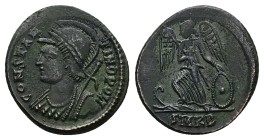 Constantine I ‘The Great’, 307/10-337 AD. AE, Follis. 2.93 g. 18.38 mm. Commemorative Series. Cyzicus.
Obv: CONSTANTINOPOLI. Bust of Constantinopolis...