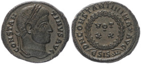 Constantine I ‘The Great’, 307/30-337 AD. AE, Follis. 3.34 g. 1.18 mm. Siscia.
Obv: CONSTANTINVS AVG. Head of Constantine I, laureate, right.
Rev: D N...