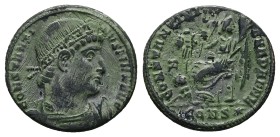 Constantine I ‘The Great’, 307/10-337 AD. AE, Follis. 3.56 g. 19.95 mm. Constantinople.
Obv: CONSTANTINVS MAX AVG. Head of Constantine, diademed, rig...
