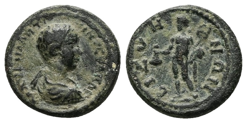 Thrace, Bizya. Caracalla Caesar, 196-198 AD. AE. 3.51 g. 18.01 mm.
Obv: M AYPHΛ...