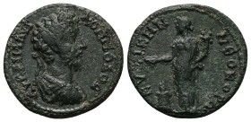 Mysia, Cyzicus. Commodus, 177-192 AD. AE. 7.60 g. 26.52 mm.
Obv: ΑV ΚΑΙ Μ ΑVΡ ΚΟΜΜΟΔΟϹ. Laureate-headed bust of Commodus (long beard) wearing cuirass...
