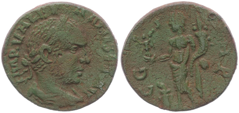 Mysia, Parium. Valerian I, 253-260 AD. AE. 4.29 g. 20.31 mm.
Obv: Laureate and c...