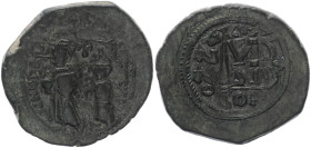 Heraclius and Heraclius Constantine, 610-641 AD. AE, Follis. 12.97 g. 33.13 mm. Constantinople.
Obv: dd NN [hERACLIVS ET hERA CON]. Heraclius on left ...