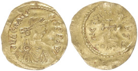 Heraclius, 610-641 AD. AV, Tremissis. 1.44 g. 17.21 mm. Constantinople. 
Obv: DN hERACLIUS PP AVG. Pearl diademed, draped, cuirassed bust right.
Rev: ...