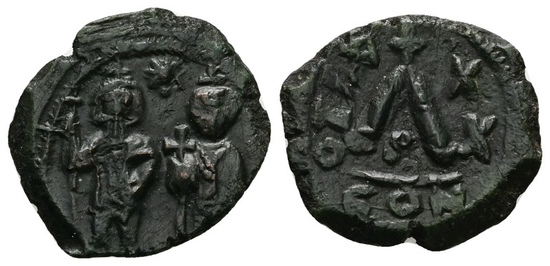 Heraclius and Heraclius Constantine, 610-641 AD. AE, Three quarter follis. 6.61 ...