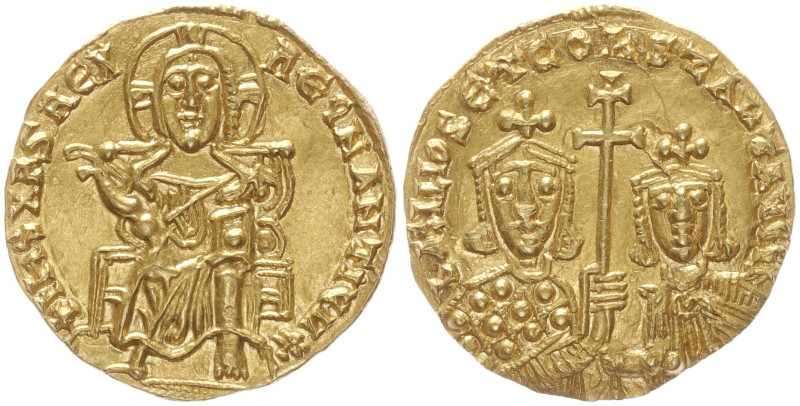 Basil I, 867-886 AD. AV, Solidus. 4.38 g. 20.21 mm. Constantinople. 
Obv: +IhS X...