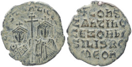 Constantine VII Porphyrogentius and Zoe, 913-959 AD. AE, Follis. 6.38 g. 25.23 mm. Constantinople, 
Obv: [CON]STANT CE [ZOH]. Crowned facing busts of ...