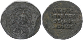 Anonymous Follis, Class A2. Basil II and Constantine VIII, 976-1025 AD. AE, Follis. 16.35 g. 33.80 mm. Constantinopolis.
Obv: +ЄMMA[N]OЧHΛ. Nimbate b...