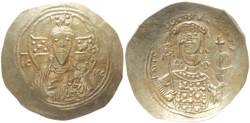 Michael VII Ducas, 1071 - 1078 AD. AV or Electrum histamenon trachy. 4.42 g. 26....