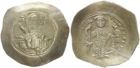Nicephorus III Botaniates, 1078-1081 AD. Electrum histamenon nomisma. 4.40 g. 30.12 mm. Constantinople. 
Obv: IC-XC to upper left and right, Christ se...