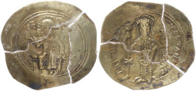 Nicephorus III Botaniates, 1078-1081 AD. Electrum histamenon nomisma. 3.84 g. 28.61 mm. Constantinople. 
Obv: IC-XC to upper left and right, Christ se...