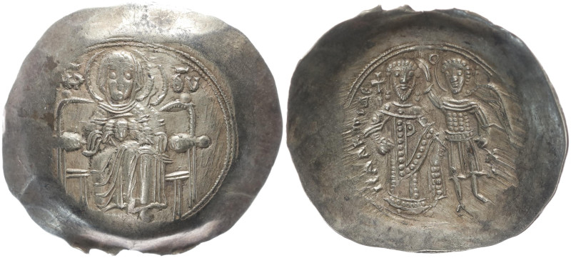 Isaac II Angelus 1185-1195 AD. EL, Aspron Trachy. 4.36 g. 30.64 mm. Constantinop...