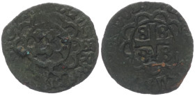 Crusaders, Mytilene (Lordship). Francesco II Gattilusio 1384-1403 AD. Bl, Denaro. 0.76 g. 16.54 mm.
Obv: Gattilusi coat of arms.
Rev: Palaeologan te...