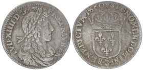 France. Louis XIV 1643-1715 AD. 30 Sols. 2.20 g. 20.31 mm.
Obv: LVD XIIII D G FR ET NAV REX. Bust facing right. 
Rev: SIT NOMEN DOMINI B BENEDICTVM 16...