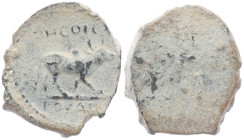 PB Asia Minor. Roman provincial tessera (1st-3th century AD)
Obv: Bull standing, r.; above ZHCOIC; in exergue, BOV ΔIN (N retrograde).
Rev: Blank.
Wei...