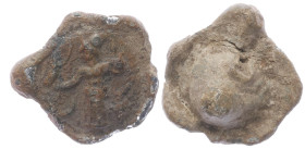 PB Asia Minor. Roman provincial conical seal (1st-3th century AD)
Obv: Athena standing left, holding Nike and shield.
Rev: Blank, domed.
Weight: 3.24 ...
