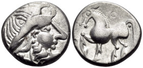 EASTERN CELTS. Imitations of Philip II of Macedon, 2nd-1st centuries BC. Tetradrachm (Silver, 23 mm, 9.78 g, 12 h), 'Kugelwange' type. Laureate head o...