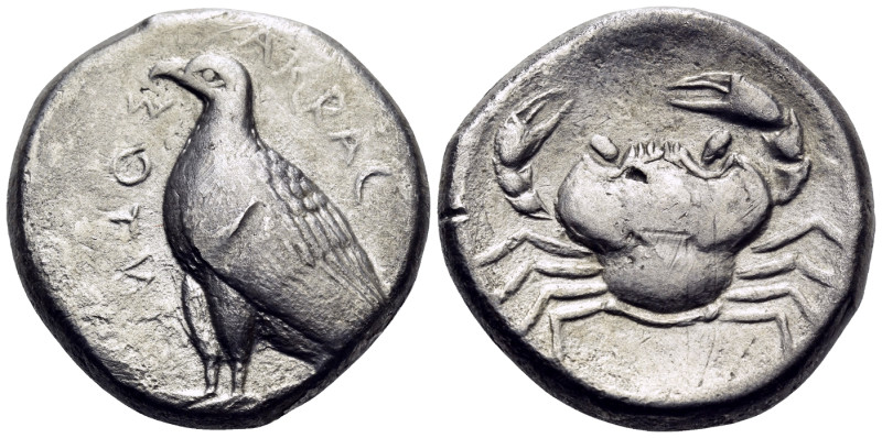SICILY. Akragas. Circa 465/4-446 BC. Tetradrachm (Silver, 25 mm, 16.85 g, 9 h). ...