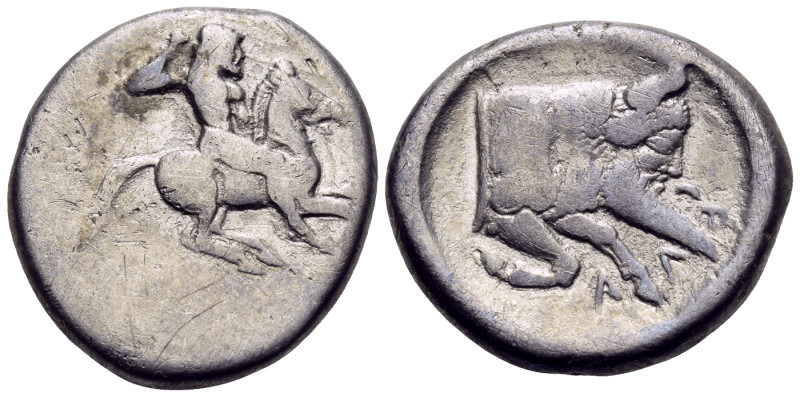 SICILY. Gela. Circa 490/85-480/75 BC. Didrachm (Silver, 21,5 mm, 8.19 g, 9 h). B...