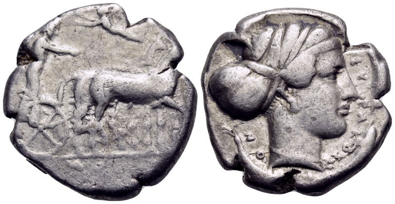 SICILY. Syracuse. Second Democracy, 466-405 BC. Tetradrachm (Silver, 25 mm, 17.0...