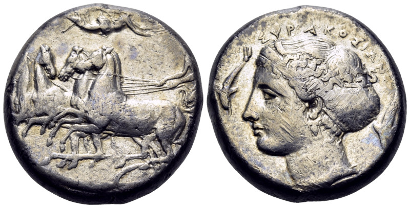 SICILY. Syracuse. Second Democracy, 466-405 BC. Tetradrachm (Silver, 23 mm, 17.9...