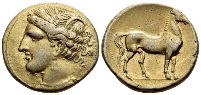 CARTHAGE. Carthage. Circa 290-270 BC. Stater (Electrum, 19 mm, 7.47 g, 12 h). He...