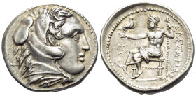 KINGS OF PAEONIA. Audoleon, circa 315-286 BC. Tetradrachm (Silver, 27 mm, 17.28 g, 10 h), in the name of Alexander III of Macedon, Astibus or Damastio...