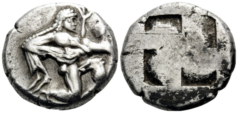 ISLANDS OFF THRACE, Thasos. Circa 500-463 BC. Stater (Silver, 21 mm, 9.68 g). Nu...