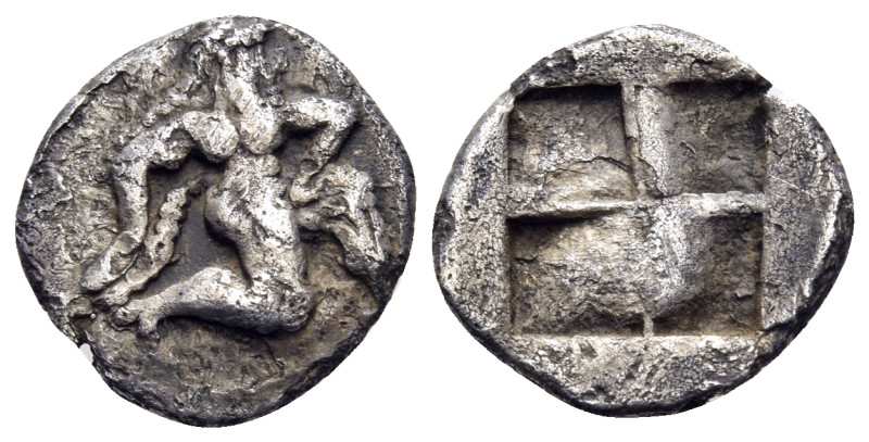 ISLANDS OFF THRACE, Thasos. Circa 500-480 BC. Trihemiobol (Silver, 12 mm, 1.11 g...