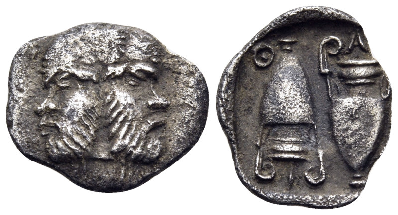 ISLANDS OFF THRACE, Thasos. Circa 412-404 BC. Diobol (Silver, 15 mm, 1.10 g, 3 h...
