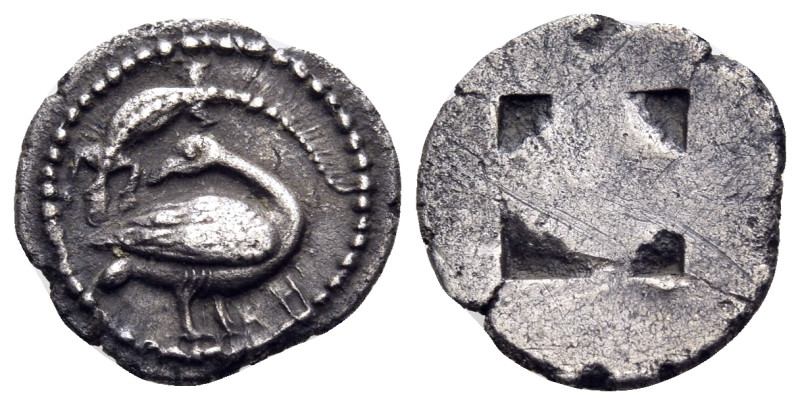 MACEDON. Eion. Circa 460-400 BC. Trihemiobol (Silver, 12 mm, 0.91 g). Goose stan...