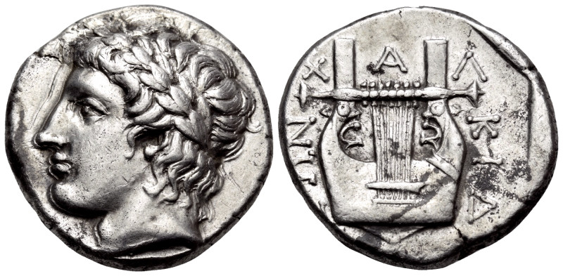 MACEDON, Chalkidian League. Olynthos. Circa 395-392 BC. Tetradrachm (Silver, 24 ...