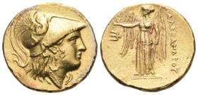 KINGS OF MACEDON. Alexander III 'the Great', 336-323 BC. Stater (Gold, 18 mm, 8.55 g, 6 h), struck under Kassander, Amphipolis, circa 307-300. Head of...