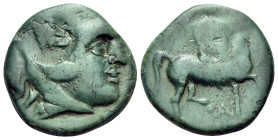 KINGS OF MACEDON. Antigonos II Gonatas, 277/6-239 BC. (Bronze, 16.5 mm, 4.28 g, 12 h), Pella, c. 274/3-239. Head of Herakles to right, wearing lion's ...
