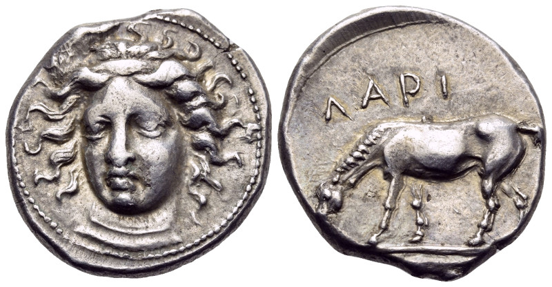 THESSALY. Larissa. Circa 356-342 BC. Drachm (Silver, 20 mm, 6.10 g, 6 h). Head o...