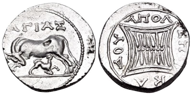 ILLYRIA. Apollonia. Circa 80/70-48 BC. Drachm (Silver, 18 mm, 3.24 g, 9 h), stru...