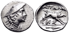 AITOLIA, Aitolian League. Circa 205-150 BC. Triobol (Silver, 16 mm, 2.45 g, 5 h), circa 170-160. Head of Aetolia to right, wearing kausia. Rev. AITΩΛΩ...