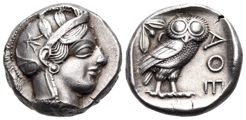 ATTICA. Athens. Circa 449-404 BC. Tetradrachm (Silver, 24.5 mm, 17.24 g, 1 h). H...