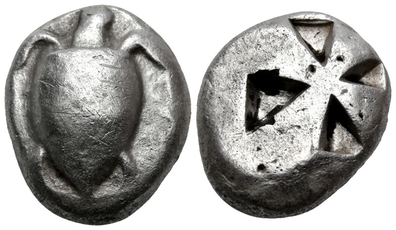 ISLANDS OFF ATTICA, Aegina. Circa 525-480 BC. Stater (Silver, 20 mm, 10.78 g). S...