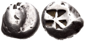 ISLANDS OFF ATTICA, Aegina. Circa 480-457 BC. Stater (Silver, 18.5 mm, 11.80 g). T-back sea turtle; two bankers' marks on shell. Rev. Square incuse wi...