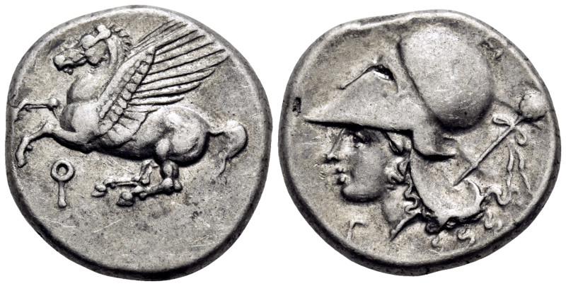 CORINTHIA. Corinth. Circa 375-300 BC. Stater (Silver, 21 mm, 8.56 g, 3 h). Ϙ Peg...