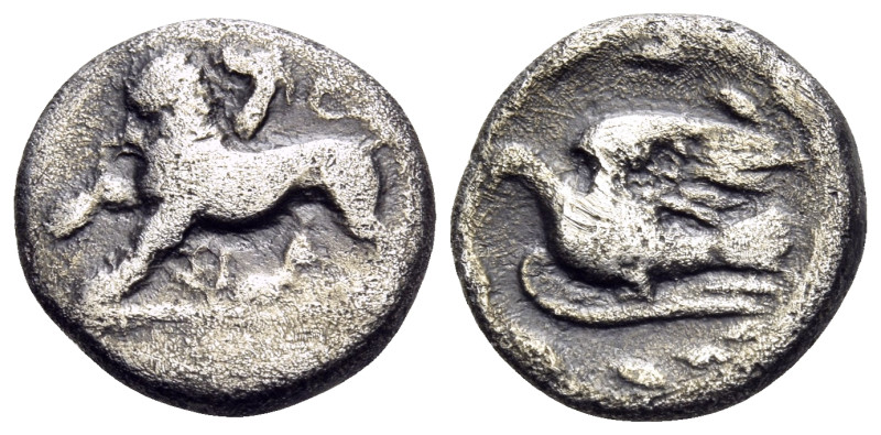 SIKYONIA. Sikyon. Circa 335-330 BC. Diobol (Silver, 12 mm, 1.75 g, 7 h). ΣI Chim...