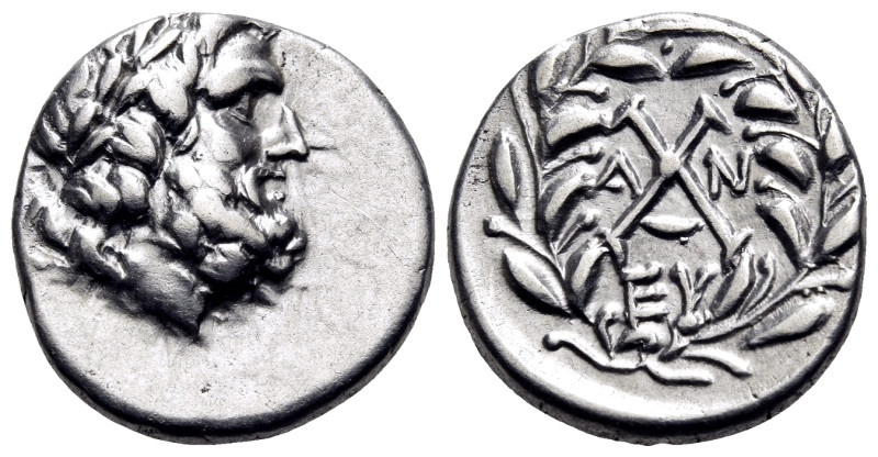 ACHAIA, Achaian League. Antigoneia (Mantineia). Circa 188-180 BC. Tetrobol (Silv...