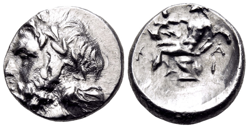 ARKADIA, Arkadian League. Megalopolis. Circa 195-188 BC. Triobol (Silver, 14 mm,...