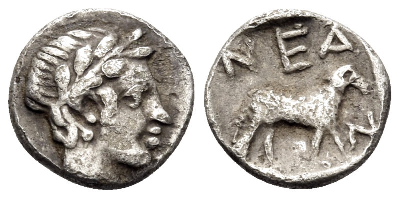 TROAS. Neandreia. 4th century BC. Obol (Silver, 9 mm, 0.68 g, 6 h). Laureate hea...